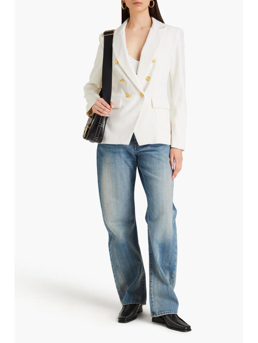 NWD,  Rag and Bone Preston Double-Breasted Blazer in ivory Sz 8 #SJ2310